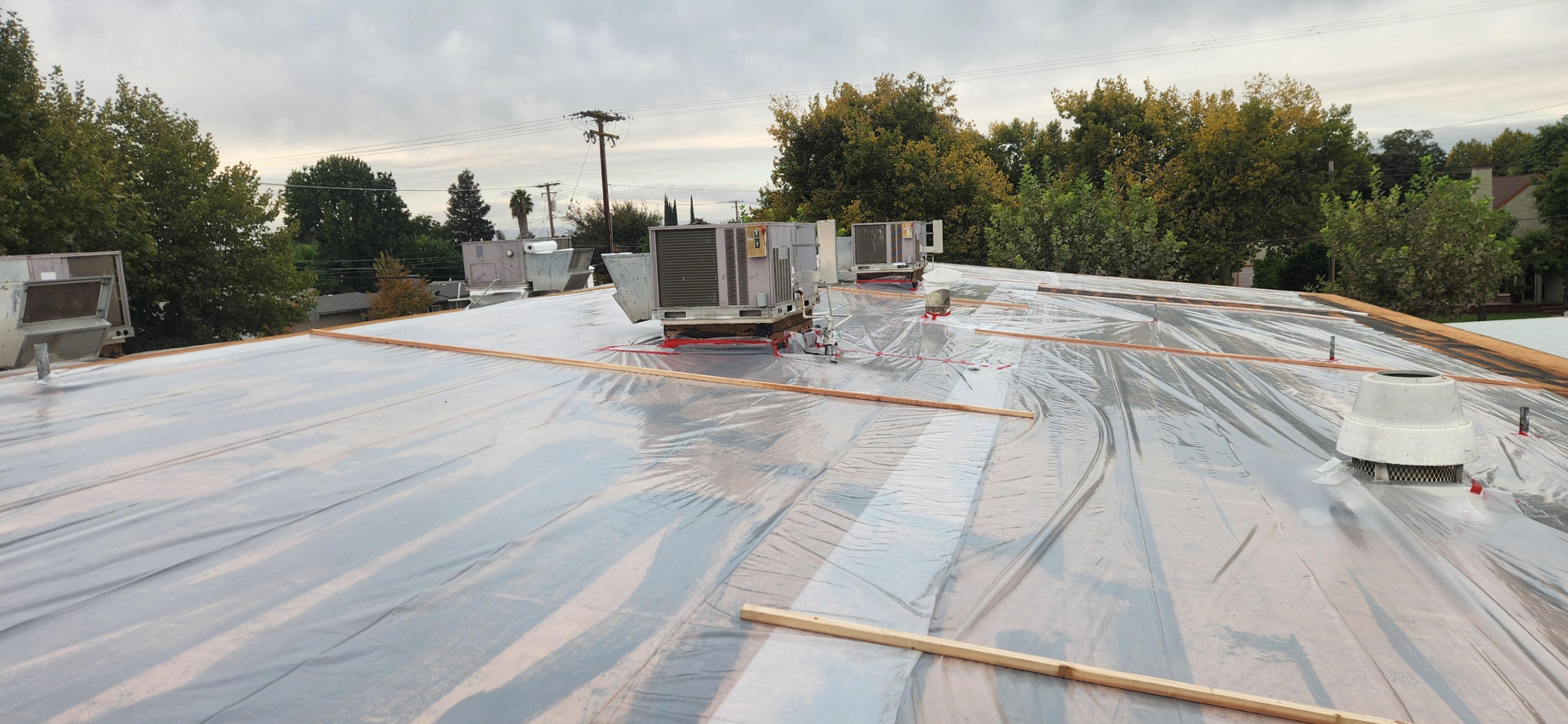 With Measure B Bond, Hughson High School's 30 Wing Roof Replacement Underway, New HVAC to be Installed Next